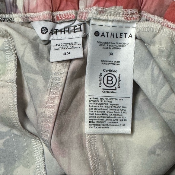 Athleta Savannah Skirt Pull On Elastic Waist Lumen Floral Cream 3X - Picture 5 of 6